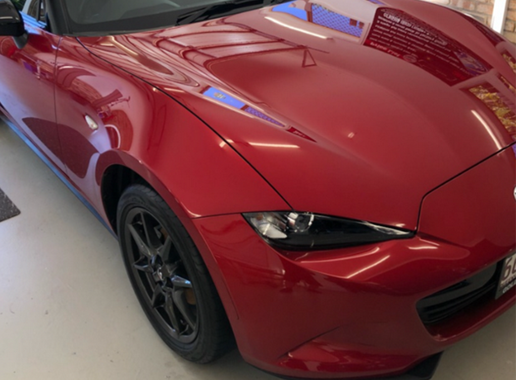 Mazda MX-5 in red after paint protection coating